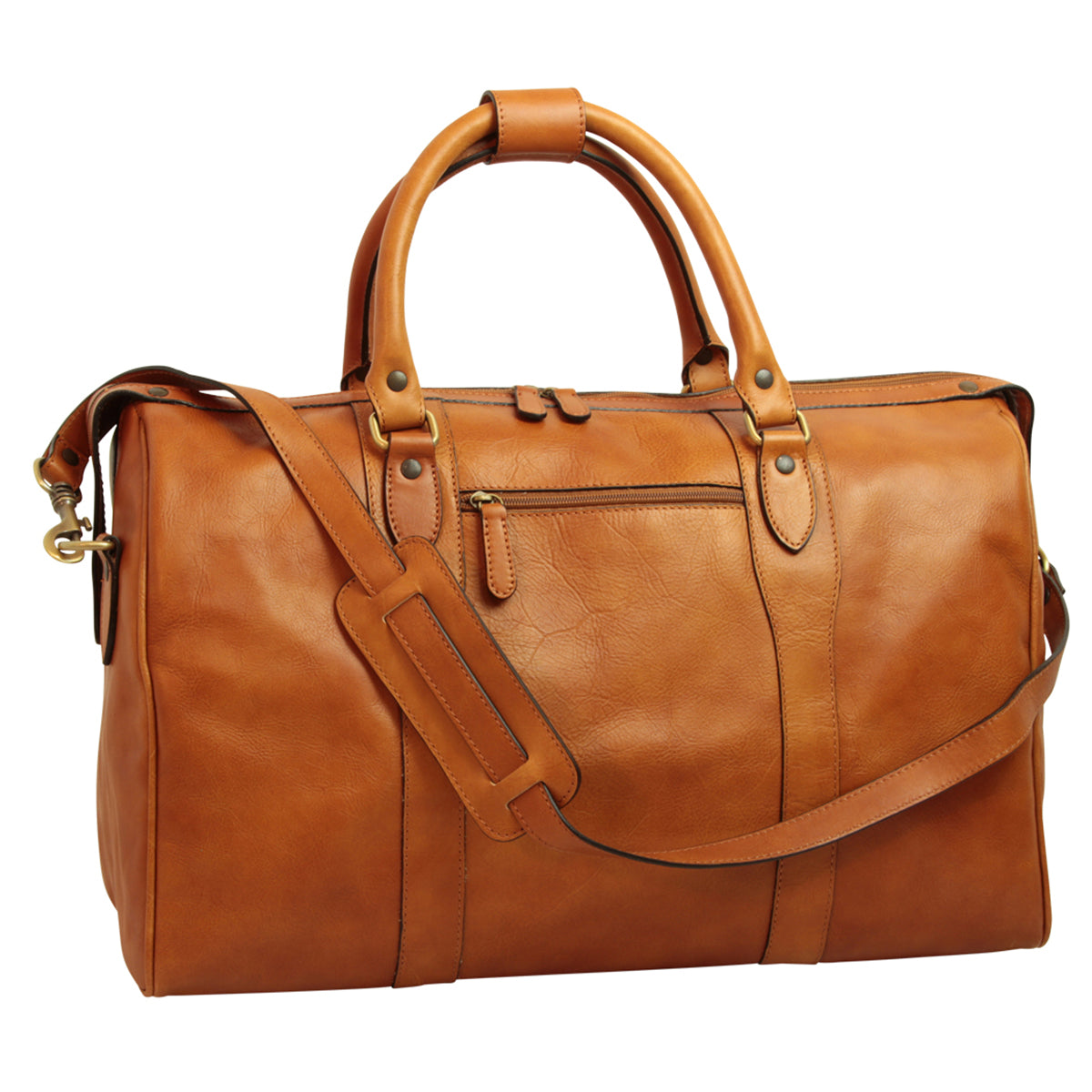 Italian Leather Travel Bags for Men in Full-Grain Leather - Brown Colonial