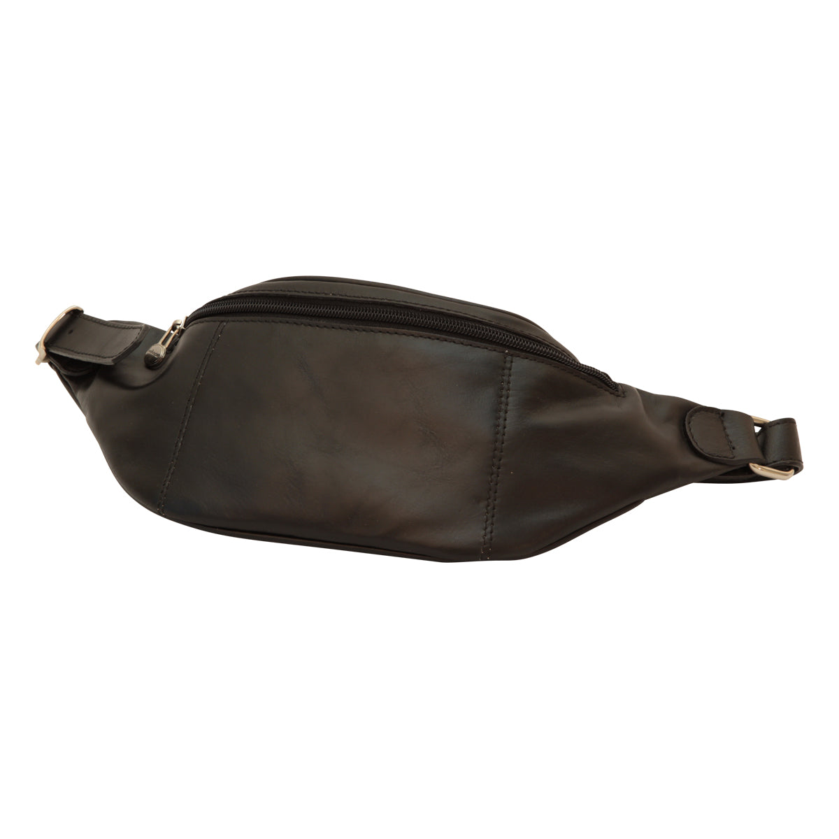 Full grain Italian calf skin leather belt pack - Black
