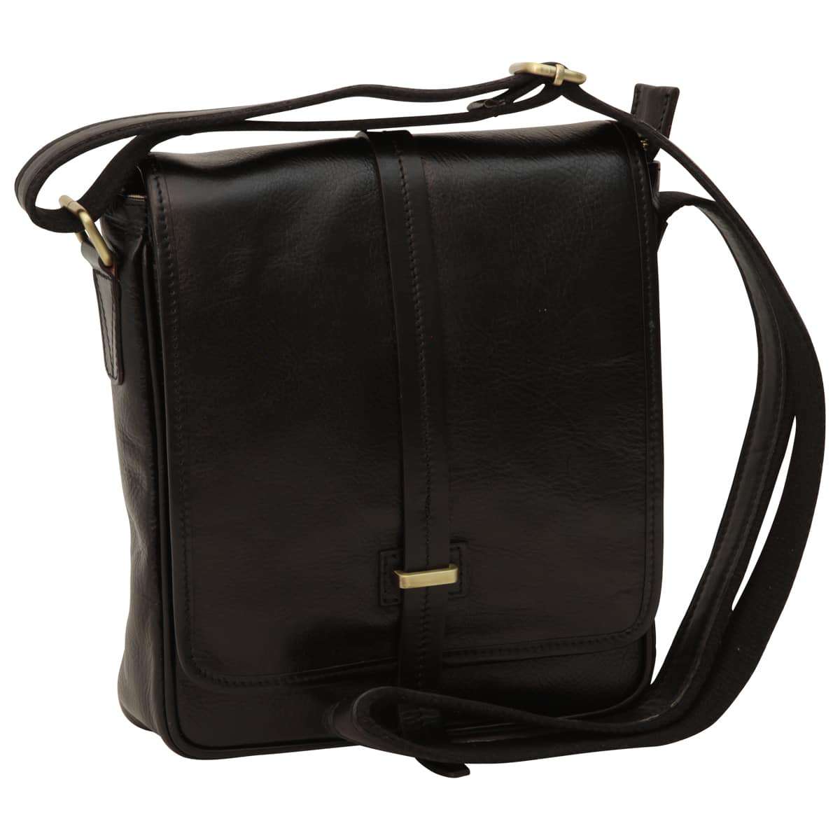 Small leather bag with magnetic closure - Black