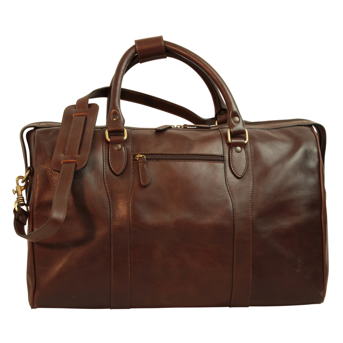 Italian Leather Travel Bags for Men in Full-Grain Leather - Dark Brown