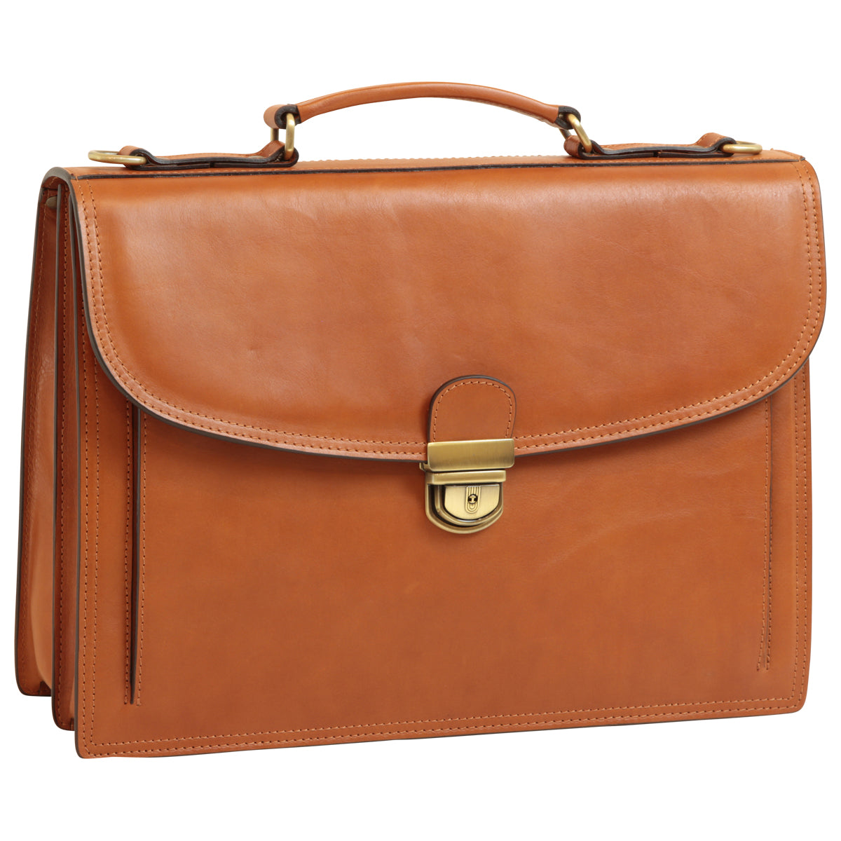 Leather Shoulder Bag for Men in Full-Grain Leather. Brown Colonial