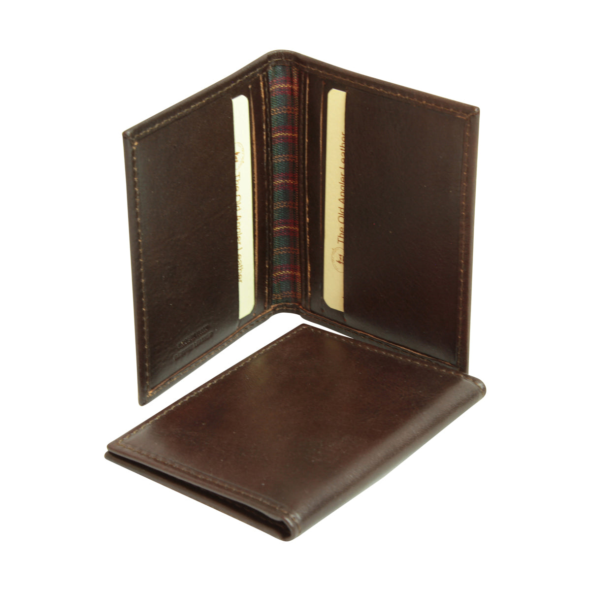 Leather card holder - dark brown