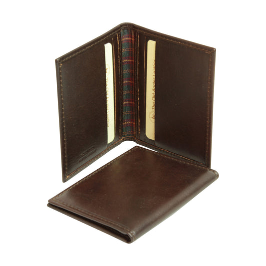 Leather card holder - dark brown