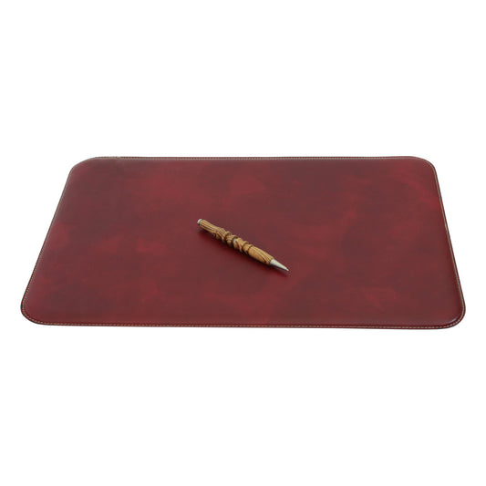 Leather desk pad - red