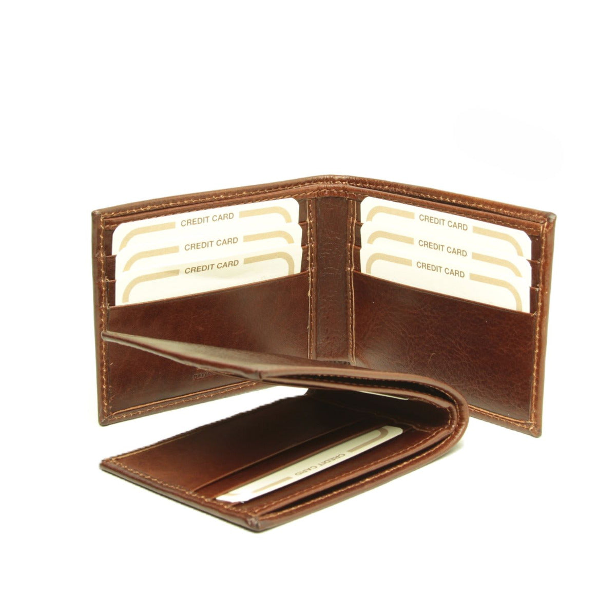 Men’s Italian Leather Wallet in Full-Grain Leather - Brown
