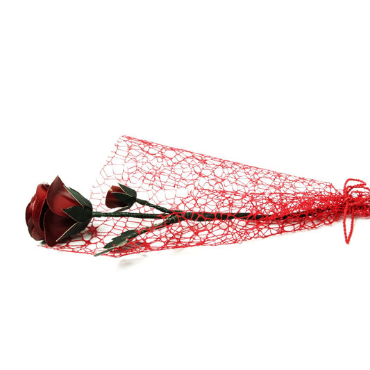 Leather red rose